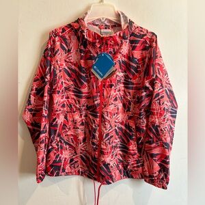 COLUMBIA Sz Med NWT Red and Navy Flash Forward WINDBREAKER Jacket